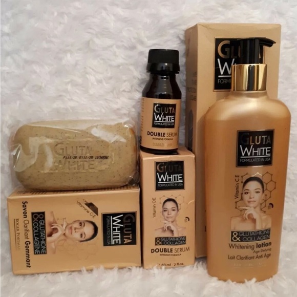 gluta white glutathione and collagene double serum & Clarifying Soap Set With & Collagen Gluta white Glutathione collagen double